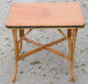 Delcampe - -JOLIE PETITE TABLE PIEDS ROTIN PLATEAU BOIS VINTAGE COLLECTION Déco XXe   D - Tables & Guéridons