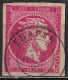 GREECE 1880-86 Large Hermes Head Athens Issue On Cream Paper 20 L Red Rose Vl. 72 A With Dubble Frameline On Left - Usati