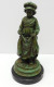 Delcampe - -JOLIE STATUETTE BRONZE A PATINE VERTE PETITE FILLE AUX OEUFS Dans Son Tablier  E - Bronzes