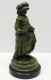 Delcampe - -JOLIE STATUETTE BRONZE A PATINE VERTE PETITE FILLE AUX OEUFS Dans Son Tablier  E - Bronzes