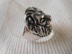 Bague Homme En Argent Massif 925 Taille 61 Fauve Lion Felin Gothique Biker B17 - Rings