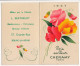 Ancienne Carte Parfumée Publicitaire Calendrier 1937 POIS DE SENTEUR CHERAMY Paris Parfum Perfume Card - Antiquariat (bis 1960)