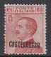 ITALIA - CASTELROSSO N 8c Varietà Soprastampa Obliqua MH* Cv 700 Euro  Linguellato - Castelrosso