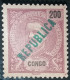 CONGO - 1914 - D.CARLOS I, COM SOBRECARGA "REPUBLICA" - CE118 - Congo Portugais