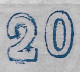 GREECE 1872-76  Large Hermes Meshed Paper Issue 20 L Deep Blue Vl. 55 / H 41 B Position 84 Or 89 ? Figures Uneven ! - Gebraucht