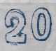 GREECE 1872-76  Large Hermes Meshed Paper Issue 20 L Deep Blue Vl. 55 / H 41 B Position 84 Or 89 ? Figures Uneven ! - Oblitérés