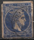GREECE 1875-80 Large Hermes Head On Cream Paper 20 L Ultramarine Vl. 65 D / H 51 Position 148 - Used Stamps