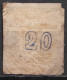 GREECE 1875-80 Large Hermes Head On Cream Paper 20 L Ultramarine Vl. 65 D / H 51 Position 148 - Used Stamps