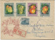 Delcampe - HONGRIE - LETTRE RECOMMANDEE AFFRANCHIE N° 1009-1126-1130-1132-1134-1137- ANNEE 1954 - Lettres & Documents