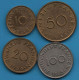 SARRE SAARLAND 10 + 20 + 50 + 100 FRANKEN 1954 KM# 1 + 2 + 3 + 4 - Collections