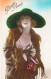 FANTAISIE - Femme Au Chapeau Vert Retire Ses Gants - Carte Postale Ancienne - Vrouwen