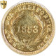 Monnaie, États-Unis, Coronet Head, Half Dollar, 1853, California Gold, PCGS - 1$, 3$, 4$