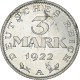 Monnaie, Allemagne, République De Weimar, 3 Mark, 1922, Berlin, TB+, Aluminium - 3 Marcos & 3 Reichsmark