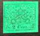 Stato Pontificio 1867 2c Verde Giallo Sa.13 =600€ VF Used (Etats Pontificaux Roman States Vatican Italie Italy Italia - Kirchenstaaten