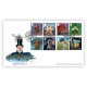 GREAT BRITAIN 2023 GB Terry Pratchett's Discworld Monkey, Torch,Elephant, Turtle, Cat, Skeleton,Moon,FDC + Brochure (**) - Non Classés