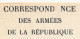 CPFM Officielle - Correspond Nce Des Armées De La République, Drapeaux Stern Pour Civils Mod B, Variété Manque Le A ... - Briefe U. Dokumente