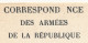 CPFM Officielle - Correspond Nce Des Armées De La République, Drapeaux Stern Pour Civils Mod B, Variété Manque Le A ... - Cartas & Documentos