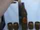 Delcampe - Vintage CINZANO Rosso Bottle And 4 Cups Wood Looking Set REAR #1329 - Spirits