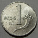 REPUBBLICA ITALIANA 1 Lira Cornucopia 1954 BB+  - 1 Lira