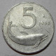 REPUBBLICA ITALIANA 5 Lire Delfino 1953 MB QBB  - 5 Lire