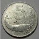 REPUBBLICA ITALIANA 5 Lire Delfino 1955 QBB  - 5 Lire