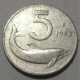 REPUBBLICA ITALIANA 5 Lire Delfino 1953 MB QBB  - 5 Lire