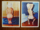 Lot De 2 Carte Photo Amateur Années 70 Jeune Fille Au Bonnet Blanc Fesses Sur Tabouret - Ohne Zuordnung