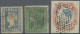 India: 1854 Set Of Three Imperforate Stamps, With ½a. Blue (Die I), 2a. Green Wi - 1854 East India Company Administration