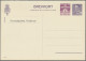 Denmark - Postal Stationery: 1952/1955, Double Card Cypher 5ö. Claret+Frederik 1 - Postal Stationery