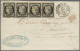 France: 1850: 30 C. Ceres Black, Horizontal Strip Of Four With Good Margins On F - Covers & Documents