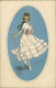 ZANDRINO SIGNED 1910s POSTCARD - WOMAN WITH WHITE DRESS AND FLOWERS - N.22/2  (4738) - Zandrino