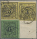 Württemberg - Marken Und Briefe: 1851, 3 Kr. Schwarz Auf Gelb, Type V, Zwei Exem - Other & Unclassified