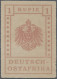 Deutsch-Ostafrika: 1916, WUGA-AUSGABE, 1 R. Graurot, Rechts Zwei Minimale Kerben - German East Africa