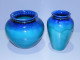 Delcampe - -2 VASES CERAMIQUE VINTAGE 1970 Signés DINIS PORTUGAL Dégradé De Vert & Bleu   E - Vases