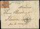 Let EMISSION DE 1849 - 5    40c. Orange, Belles Marges, Obl. ETOILE Sur LAC Incomplète, Càd PARIS 14/12/52, Arr. En SUIS - 1849-1876: Période Classique