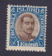Iceland 1920 Mi. 96m, Facit 142 V1, 1 Kr. Christian X. ERROR Variety 'Bulge To The Right On The '1', MH* (Cote 120€) - Imperforates, Proofs & Errors