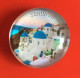 View Of Santorini Island Thera Aegean Sea Round Fridge Magnet Souvenir, Greece - Tourismus