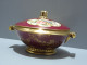 Delcampe - -POT COUVERT MINI SOUPIERE BONBONNIERE PORCELAINE De LIMOGES Dorure Fleurs    E - Limoges (FRA)