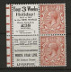 1924 MH Great Britain SG 420d Part Booklet Pane With Adverticement Labels - Ongebruikt