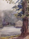 Tableau Aquarelle Fontainebleau Étang Des Carpes Début XXème Signée. - Watercolours