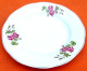 6 Assiettes à Fromage / Dessert Porcelaine Blanche Décor Floral - Sonstige & Ohne Zuordnung