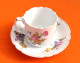 Tasse / Soucoupe à Café Porcelaine Blanche Décor Floral - Altri & Non Classificati