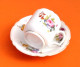 Tasse / Soucoupe à Café Porcelaine Blanche Décor Floral - Autres & Non Classés