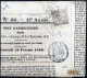 Cover 1859, Giornale "L'Univers" Del 16.2 Affrancato Con 10 C. Nero, Firmato Emilio Diena, Cert. Bolaffi, Sass. 5 / 1300 - Modena