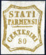 * 1859, Governo Provvisorio, 80 C. Bistro Oliva Nuovo Con Gomma Originale, Firmato Emilio E AD, Cert. Chiavarello, Sass. - Parma