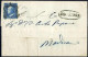 Cover SIRACURA Ovale S.f. In Verde Nerastro: Lettera Dei Primi Mesi Del 1859 Da Siracusa A Modica, Affrancata Con 2 Gran - Sizilien
