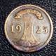 Germany, 2 REICHSPFENNIG, 1925 A, Agouz - 2 Rentenpfennig & 2 Reichspfennig