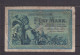 GERMANY - 1904 5 Mark Circulated Banknote As Scans - 5 Mark