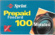 CARTE- PREPAYEE-USA-SPRINT-100U-FONCARD-Plastic Epais-Glacé-T BE-RARE - Sprint