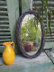 Miroir Ovale Fer Forgé Décor Chaine Design Brutaliste Vintage. - Autres & Non Classés